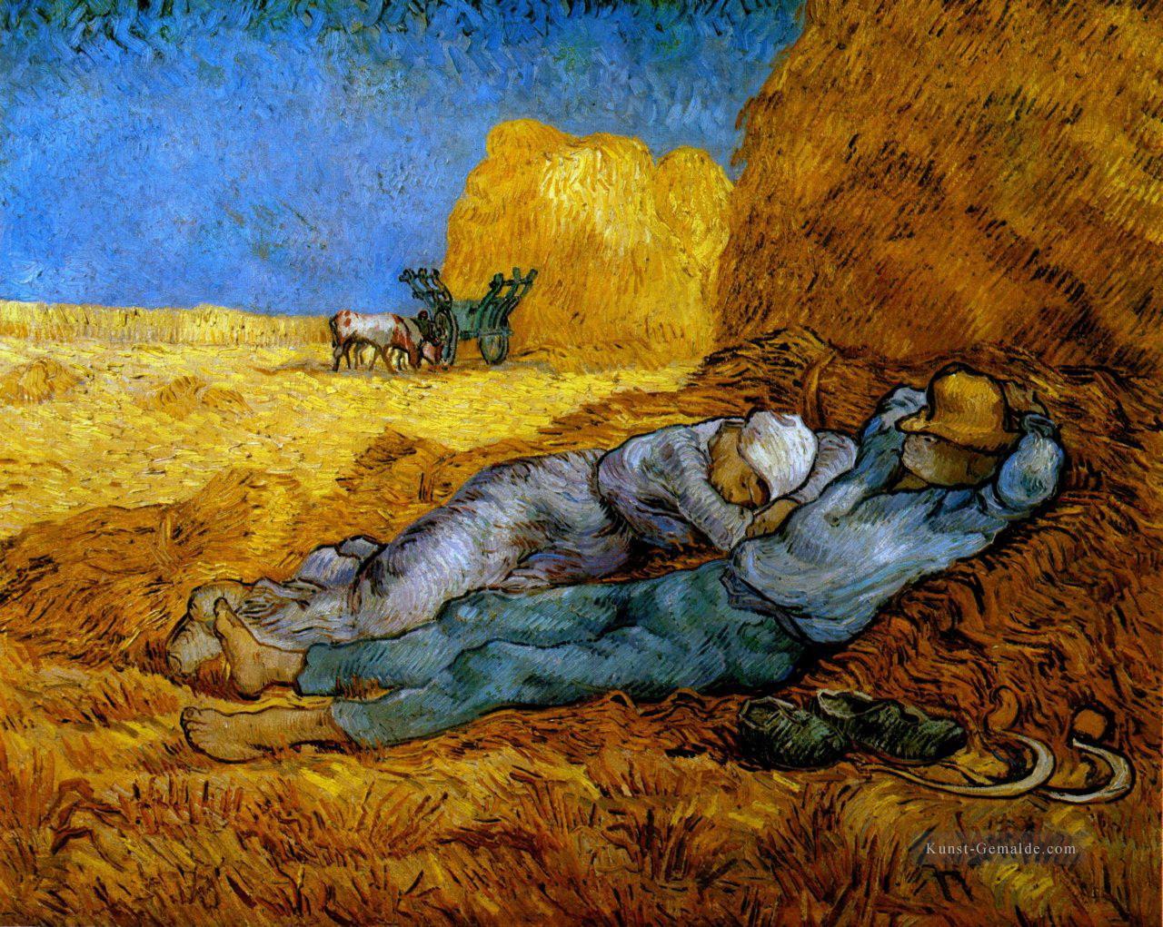 Erholung der Arbeit nach Hirse Vincent van Gogh Ölgemälde